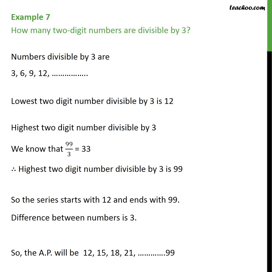 Example 7 How Many Two Digit Numbers Are Divisible By 3 9535