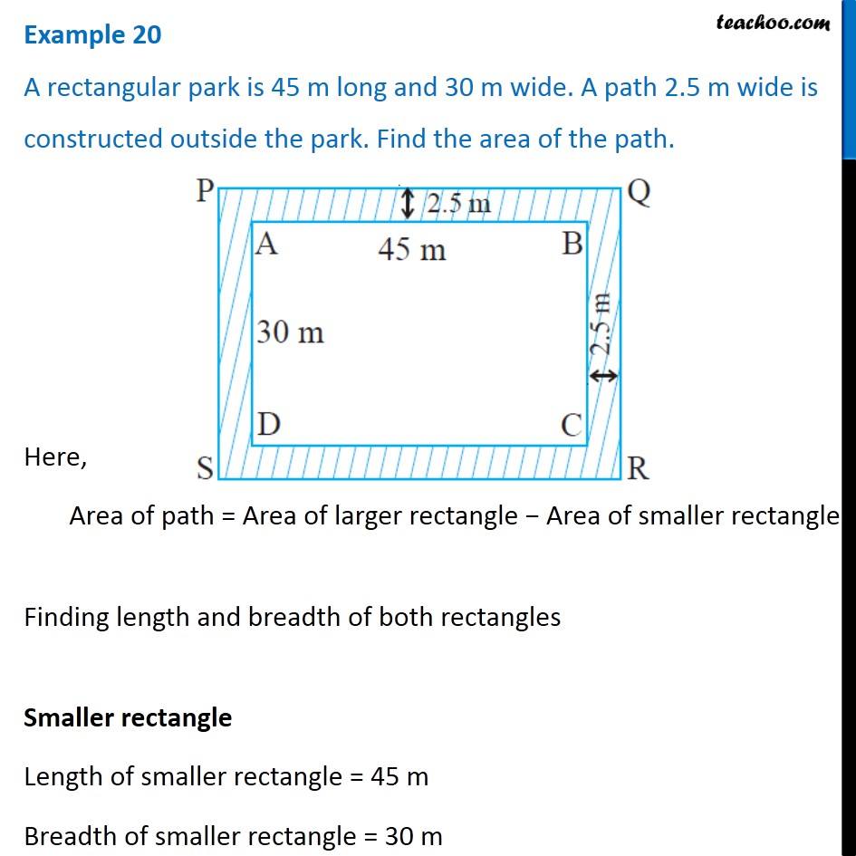 Question 6 - A rectangular park is 45 m long and 30 m wide. A path