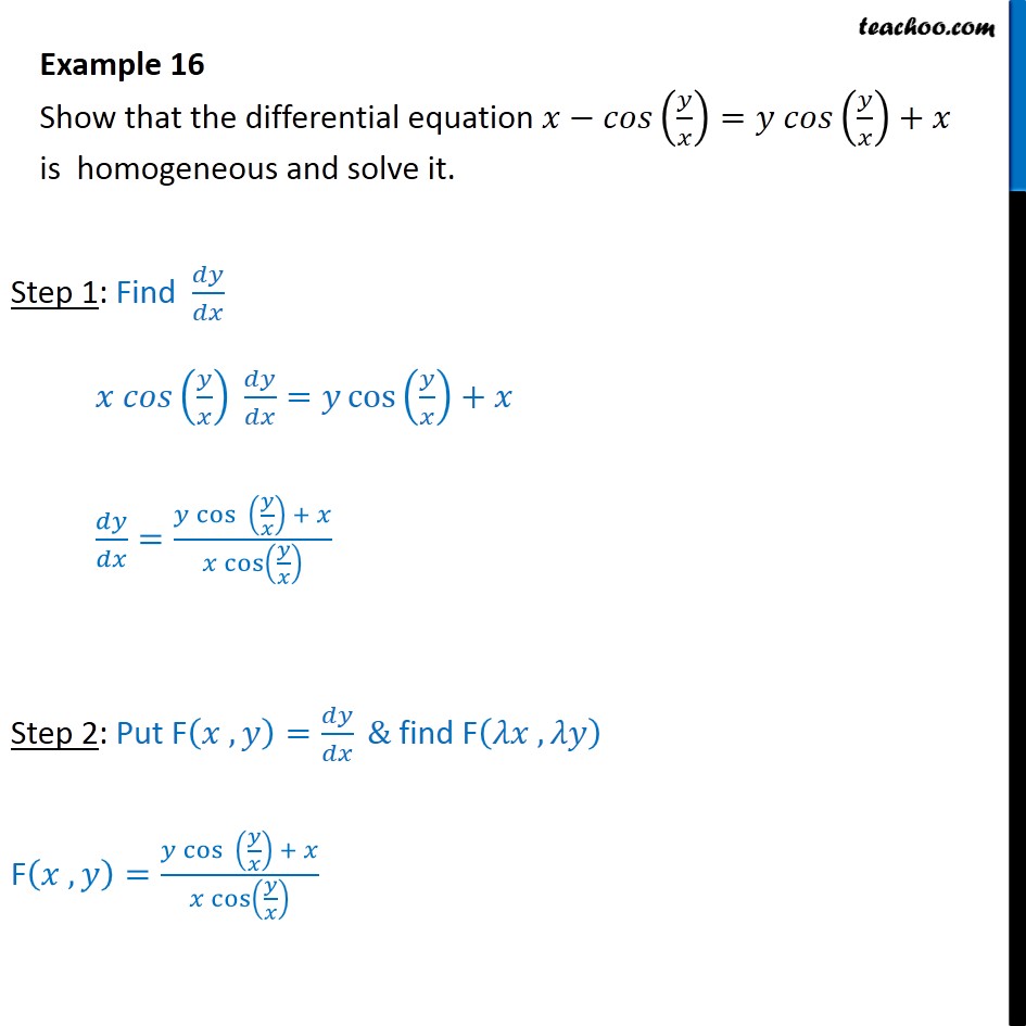 example-11-show-x-cos-y-x-y-cos-y-x-x-is-homogeneous