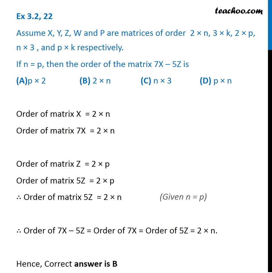 Ex 3.2, 22 - Chapter 3 Class 12 Matrices - Part 3