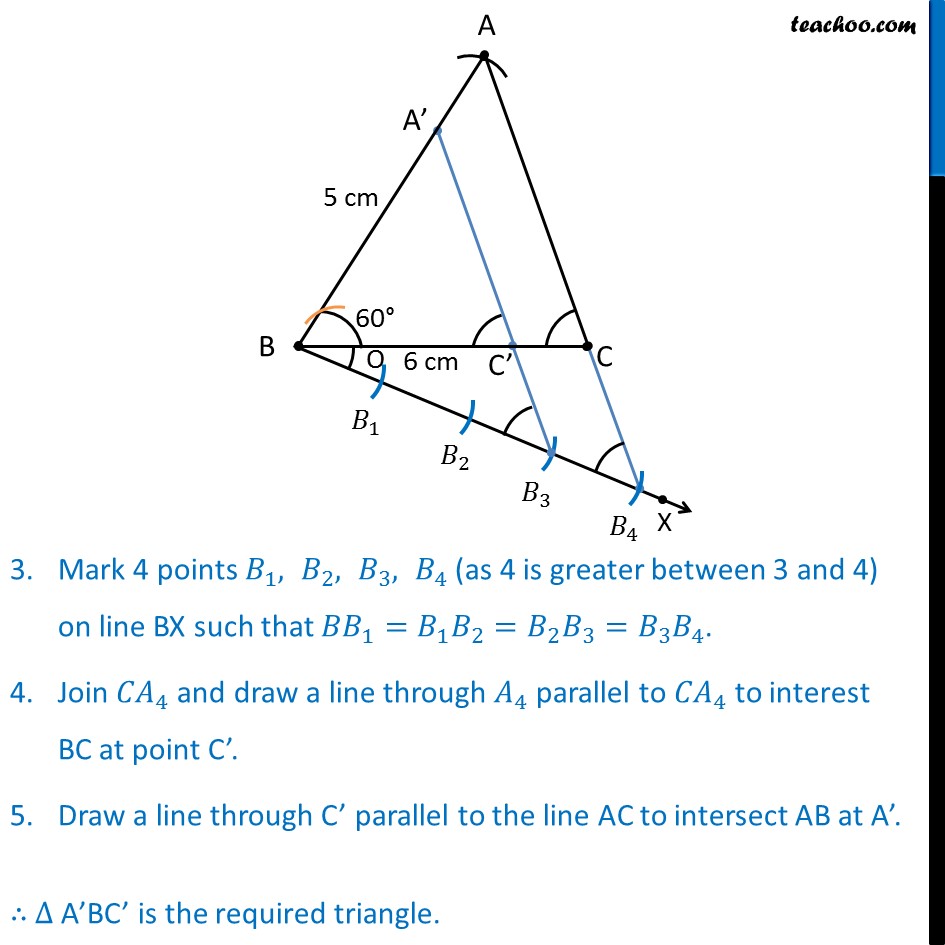 Ex 111 5 Draw A Triangle Abc With Side Bc 6 Cm Ab 5 Cm Angle 0214