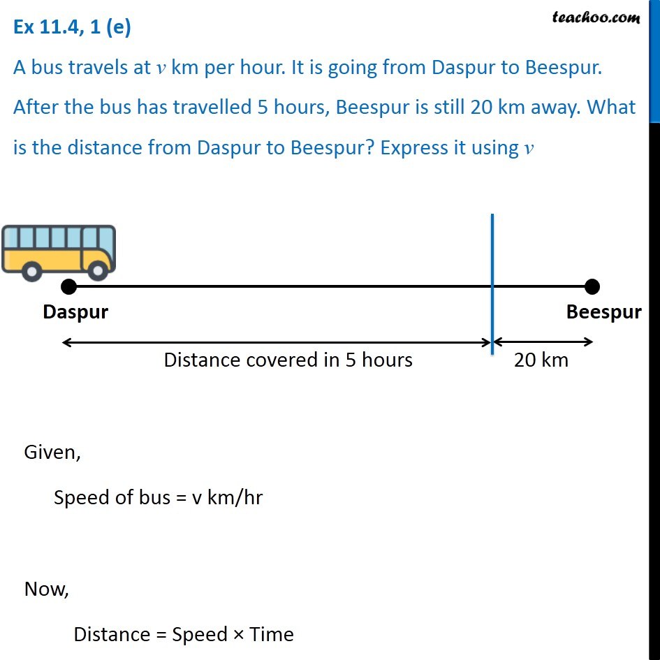 Bus Travels At V Km Per Hour. It Is Going From Daspur To Beespur