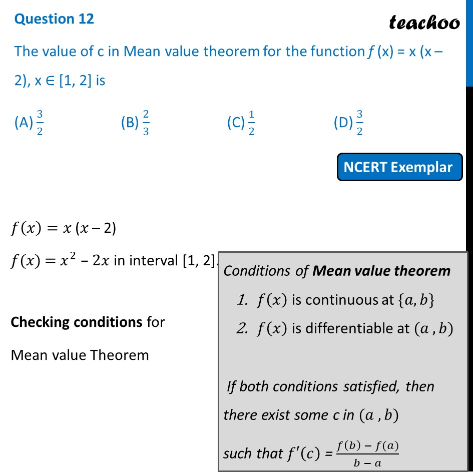 the-value-of-c-in-mean-value-theorem-for-f-x-x-x-2-x-1-2