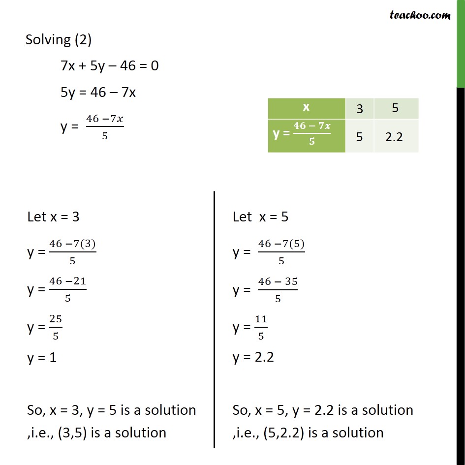 Ex 3.2, 1 - Form Pair Of Linear Equations In Following Problems