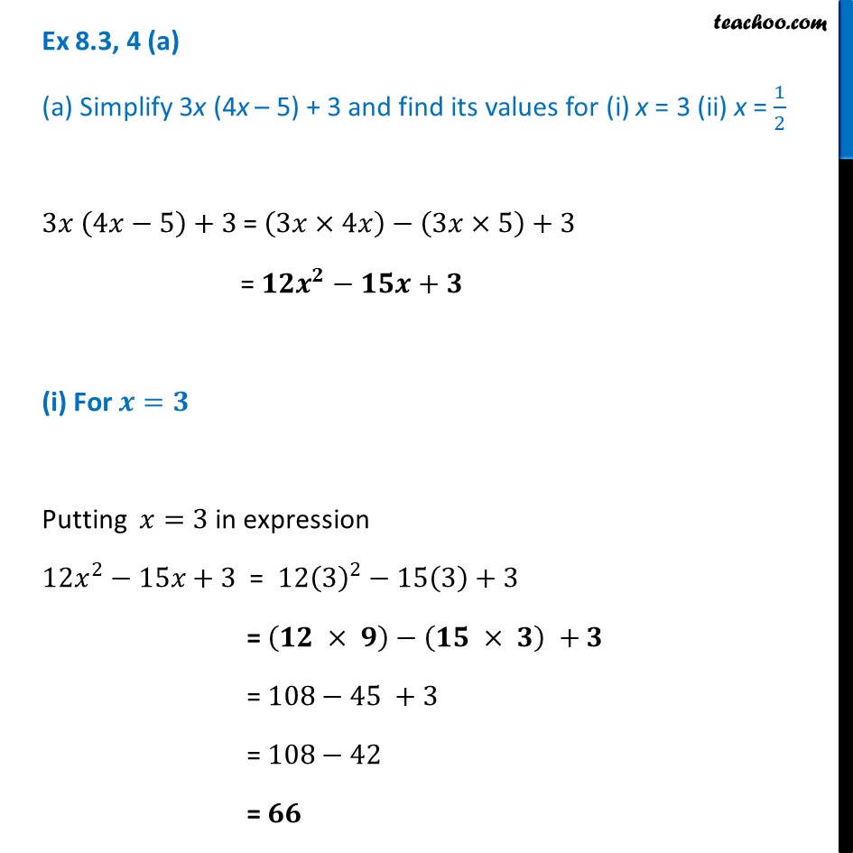 ex-8-3-4-simplify-3x-4x-5-3-and-find-its-values-for-i-x-3