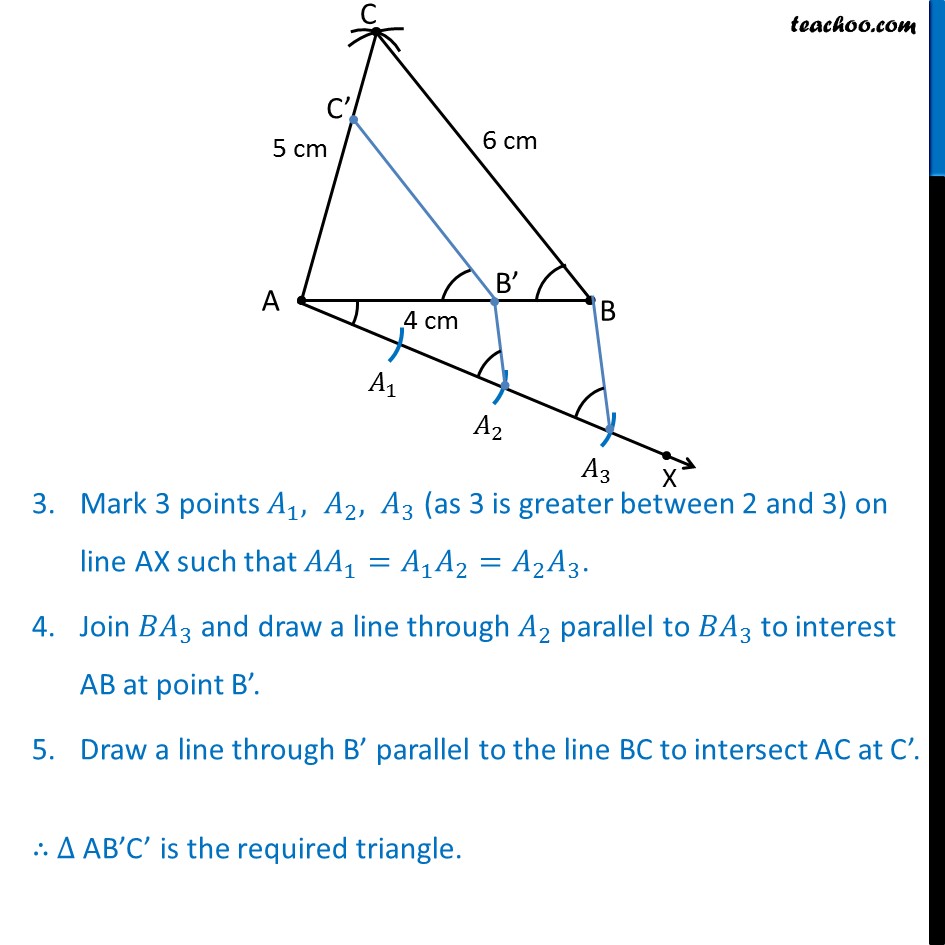 Ex 11.1, 2 - Construct a triangle of sides 4 cm, 5 cm and 6 cm - Const