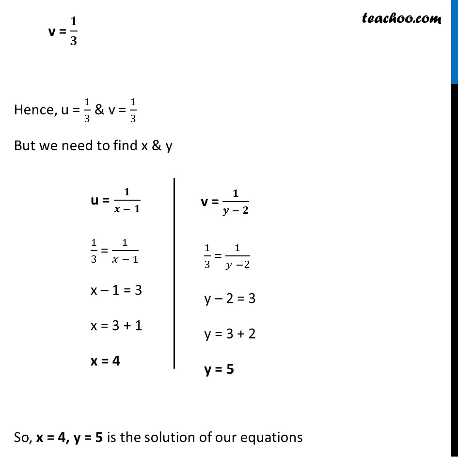 Example 18 Solve 5 X 1 1 Y 2 2 6 X 1 3 Y 2 1 Examples