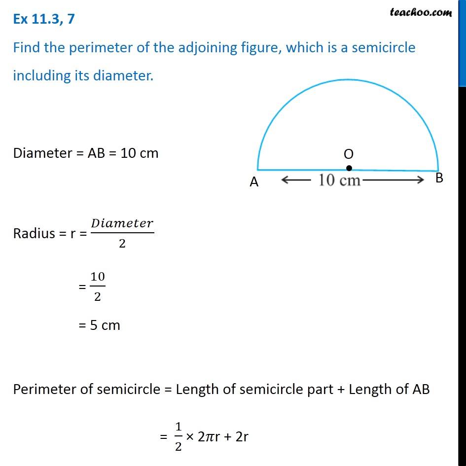 Ex 11.3, 7 - Find the perimeter of the adjoining figure, which is a