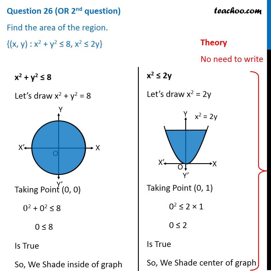 Find The Area Of The Region X Y X 2 Y 2