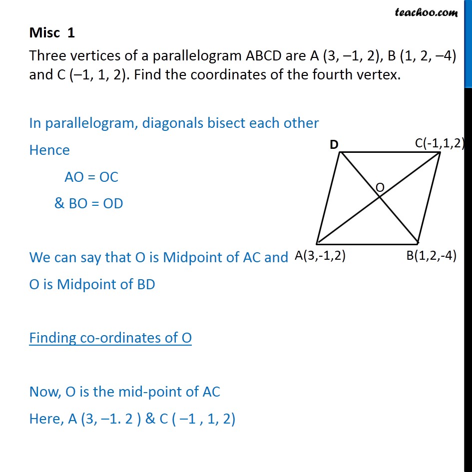 verify that parallelogram abcd with vertices