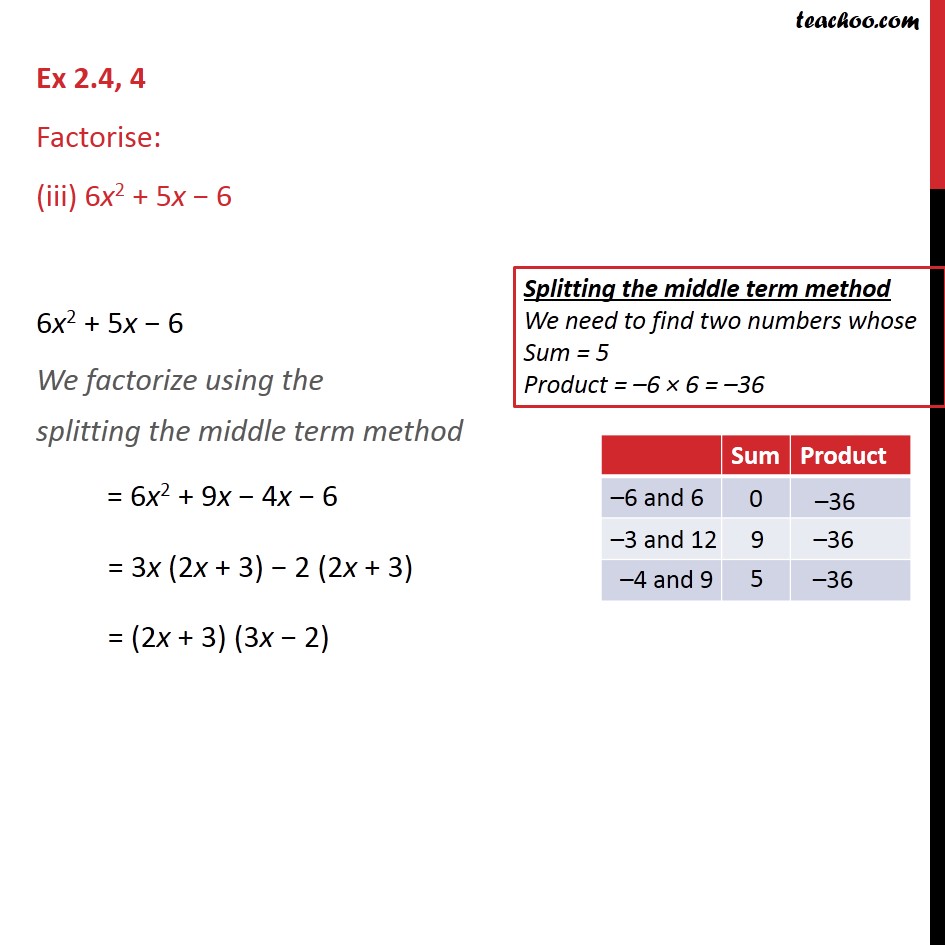 Factorise 2x 3 5x 2 X 6