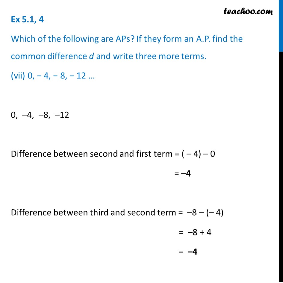 Ex 5.1, 4 (vi) - (x) - Chapter 5 Class 10 Arithmetic Progressions - Part 3