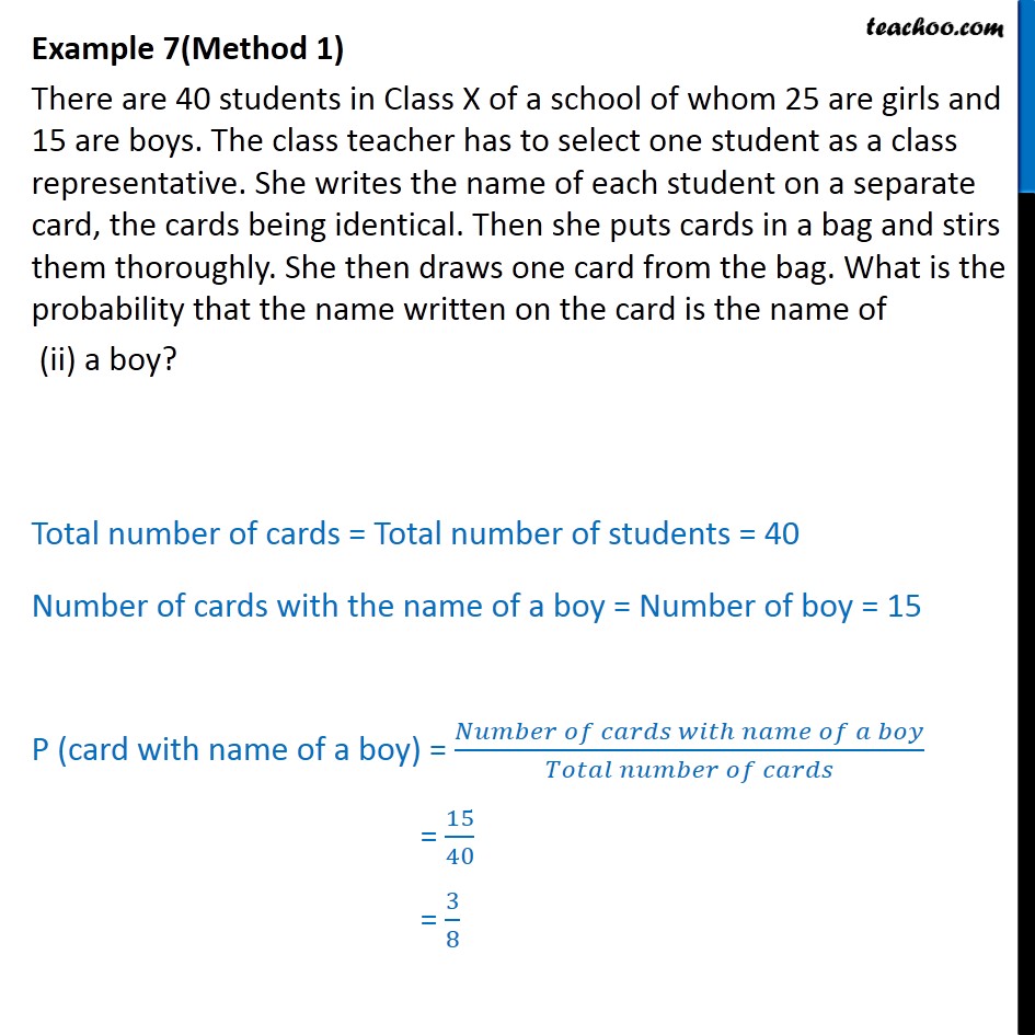 Example 7 - Chapter 15 Class 10 Probability - Part 2
