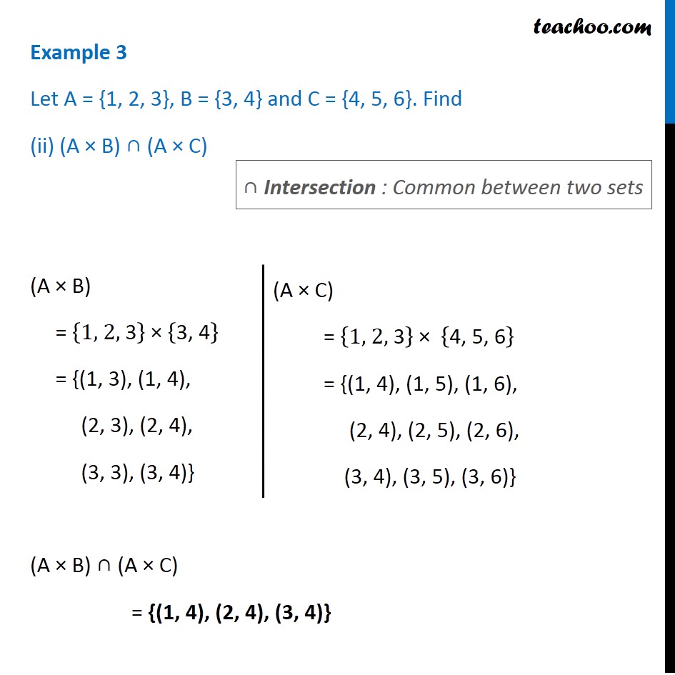 Example 3 Let A 1 2 3 B 3 4 And C 4 5 6