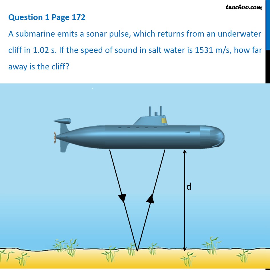 Q1 Page 172 A Submarine Emits A Sonar Pulse Which Returns From An