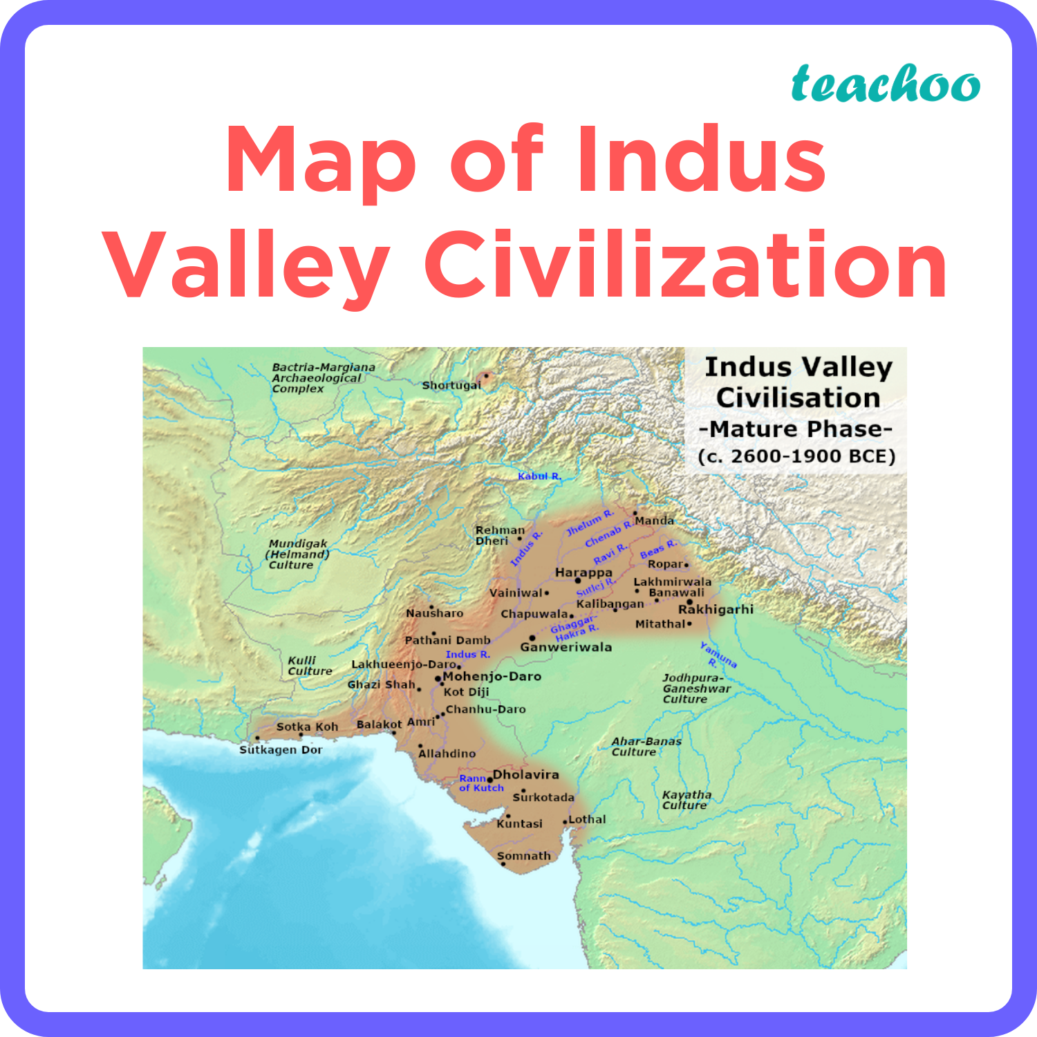 Map Of Indus Valley Civilization   Teachoo 