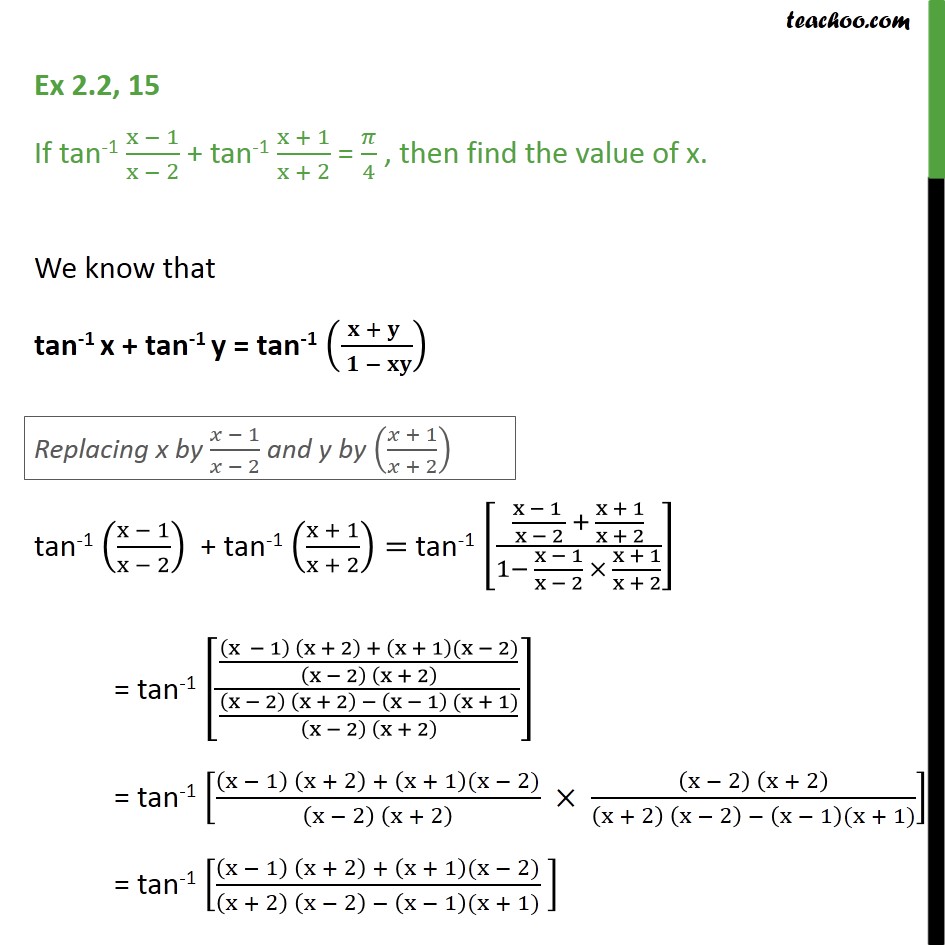 6 y=log 3x+2/1-x Ex 1)/(x tan 1  2) 2.2, 15 2    1 (x tan If 1)/(x (x