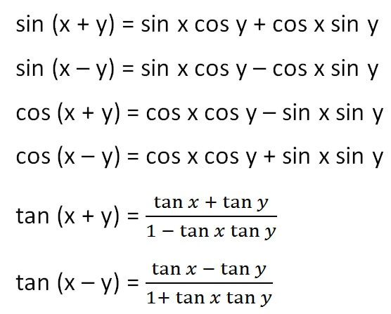 Angle sum and difference formulas - (x + y) formula Trigonometry