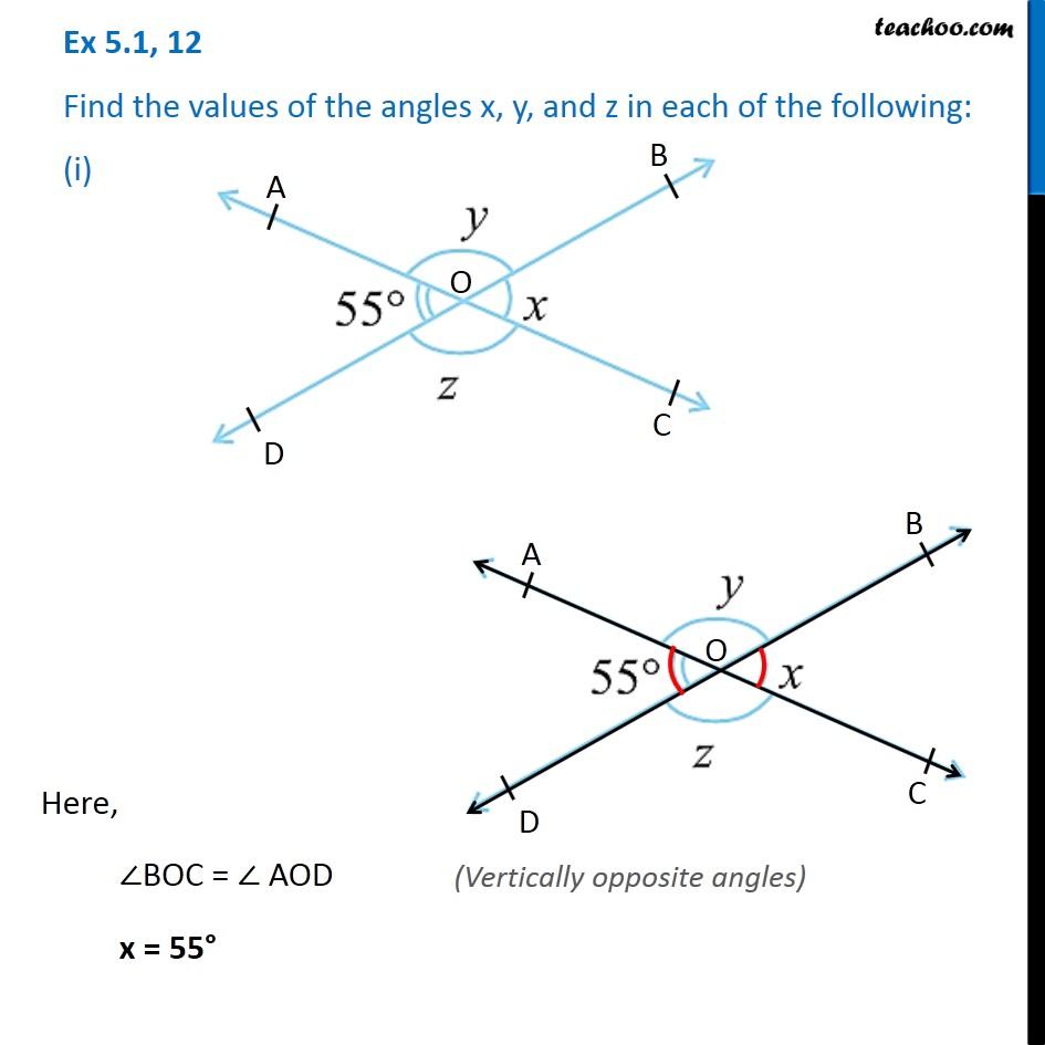 question-4-i-find-the-values-of-the-angles-x-y-z-class-7