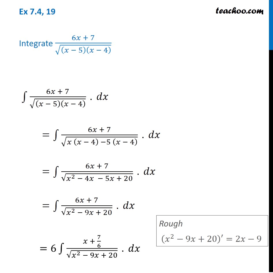 ex-7-4-19-integrate-6x-7-root-x-5-x-4-ex-7-4