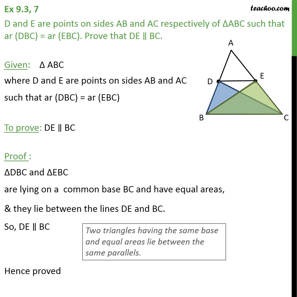 Question 7 D And E Are Points On Sides Ab And Ac Of Abc 4401