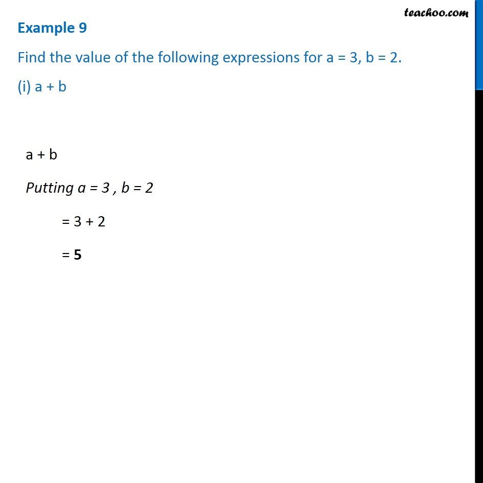 Example 9 Find The Value Of The Expressions For A 3 B 2 I A