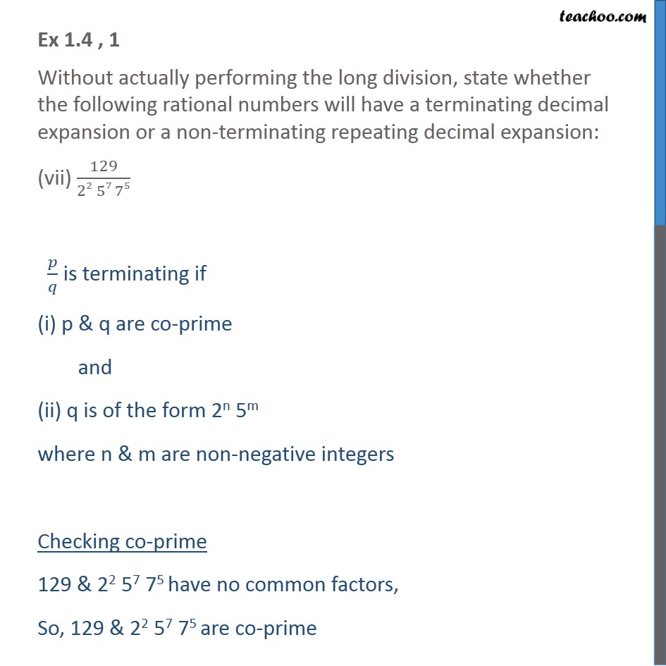 What Is Terminating And Non Terminating Decimal Expansion