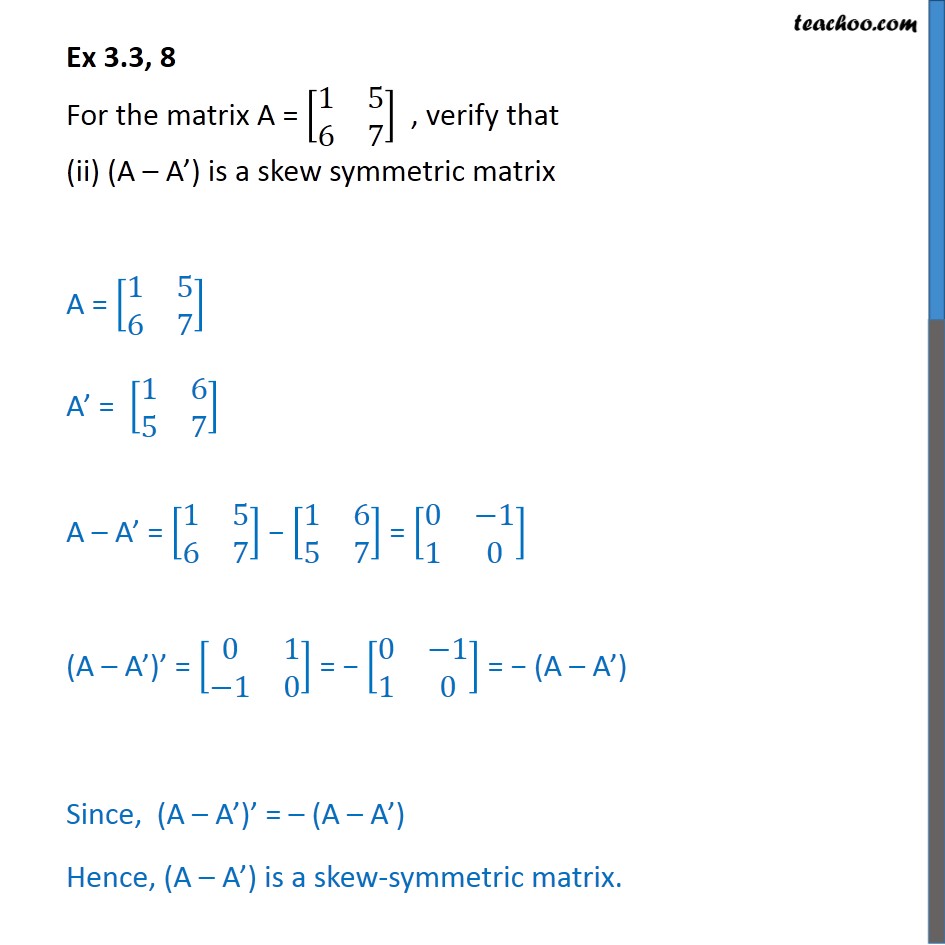 Ex 3.3, 8 - Chapter 3 Class 12 Matrices - Part 2