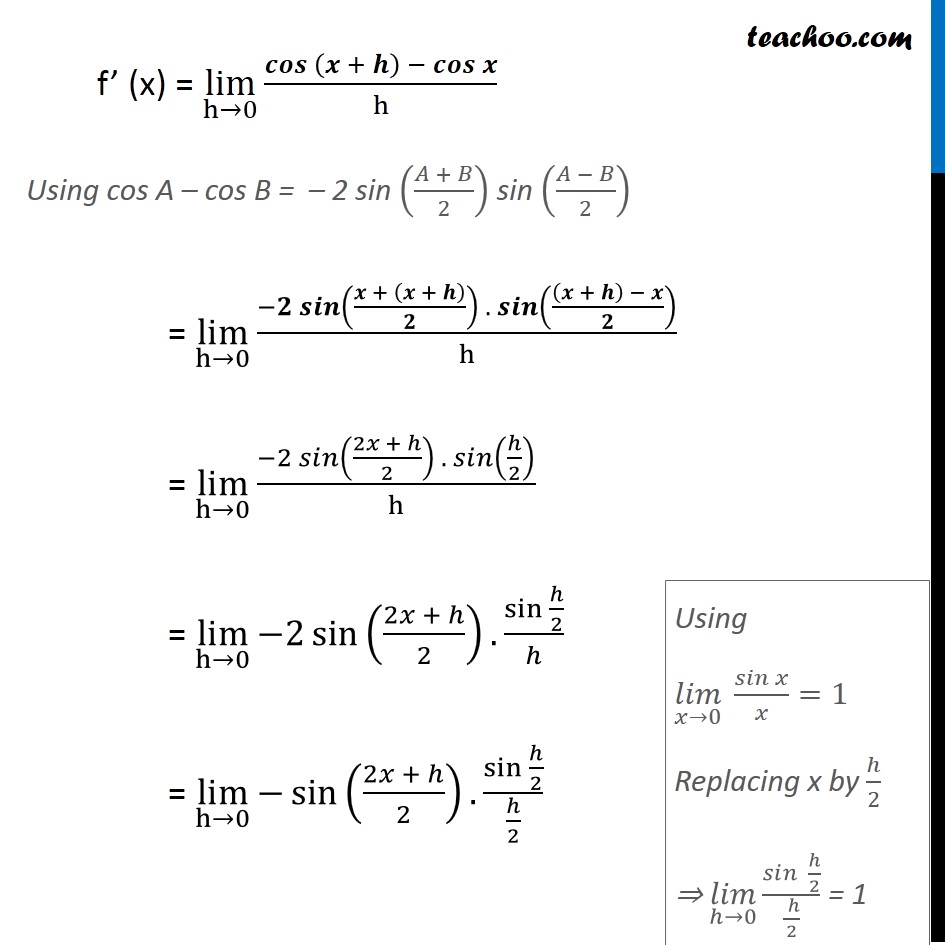 Ex 13.2, 10 - Chapter 13 Class 11 Limits and Derivatives - Part 2