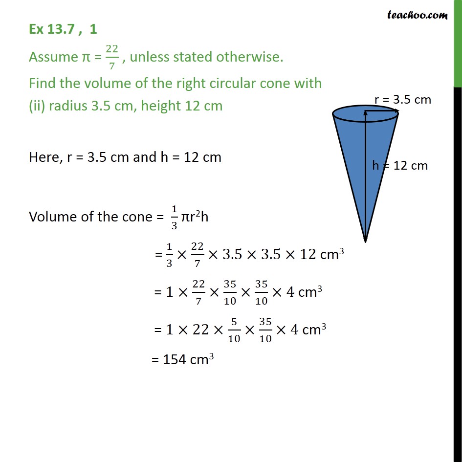 find-volume-of-right-circular-cone-with-ii-radius-3-5-cm-height-12