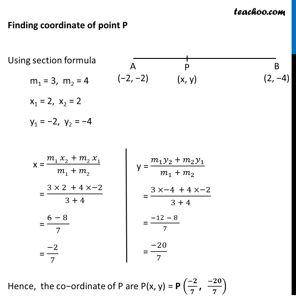 Ex 7.2, 8 - If A And B Are (-2, -2) And (2, -4), Find - Ex 7.2