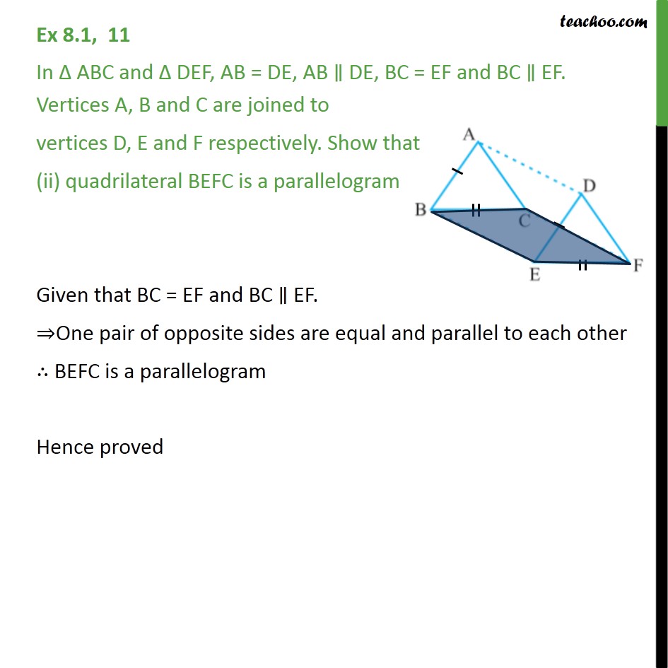 Ex 8.1, 11 - Chapter 8 Class 9 Quadrilaterals - Part 2