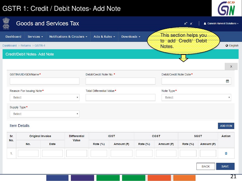 gstr debit 1 note format Return Format   GSTR  1 GST