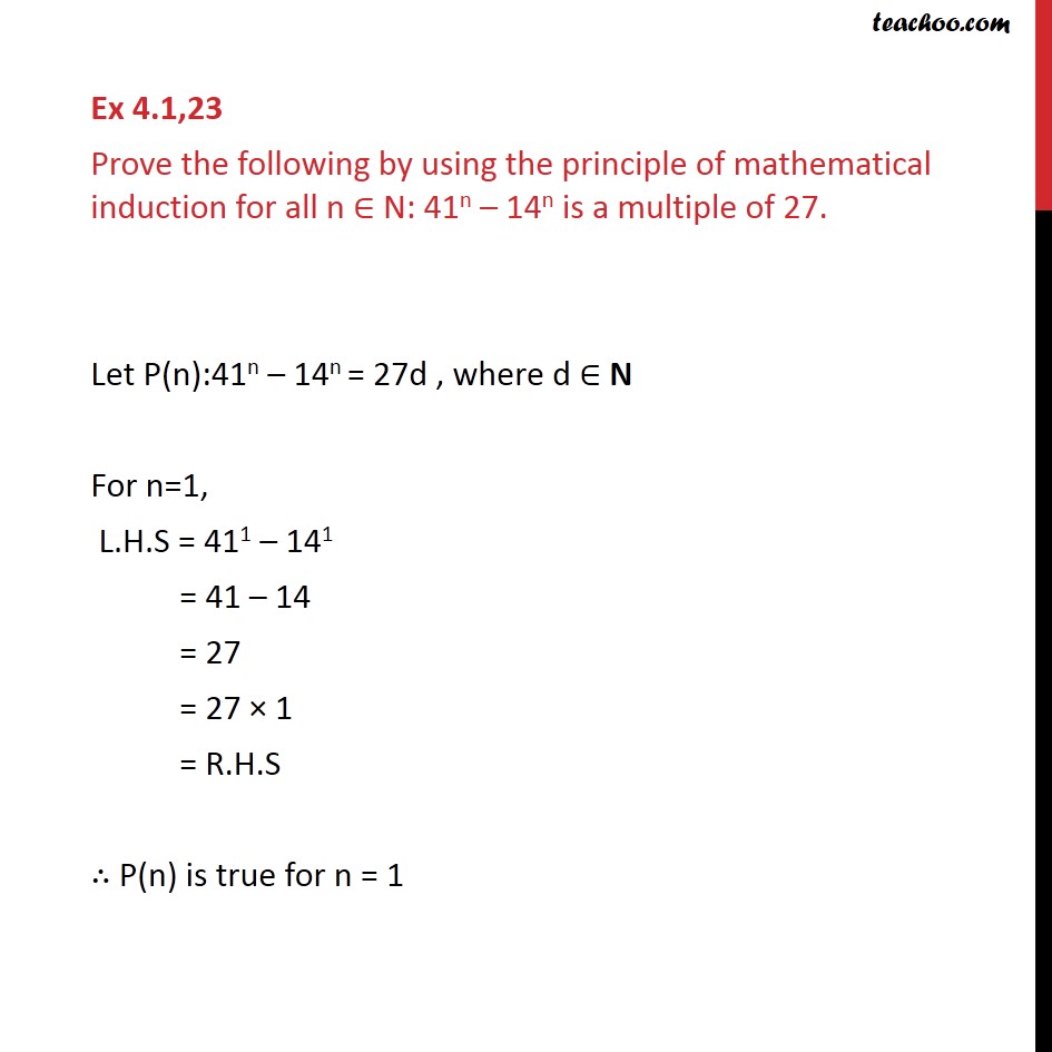 Ex 4.1, 23 - Chapter 4 Class 11 Mathematical Induction - Part 2