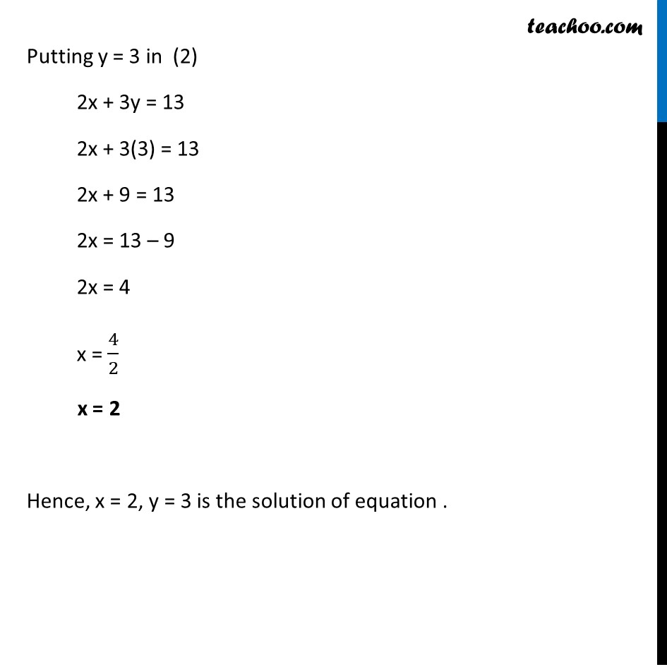 Ex 3 3 1 Solve By Substitution Method I X Y 14 Ex 3 3