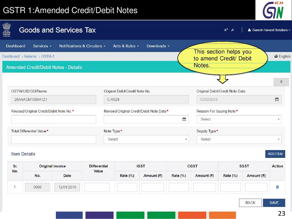 gstr debit note format 1 Return GSTR Format GST  1