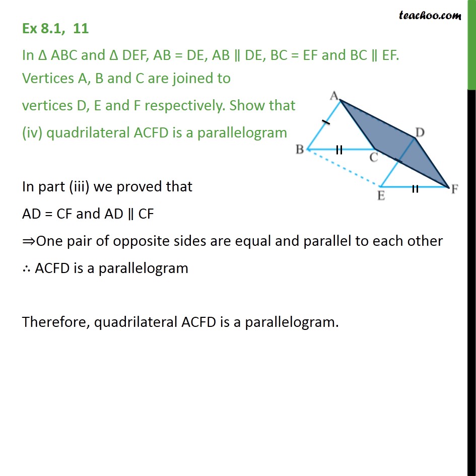 Ex 8.1, 11 - Chapter 8 Class 9 Quadrilaterals - Part 4