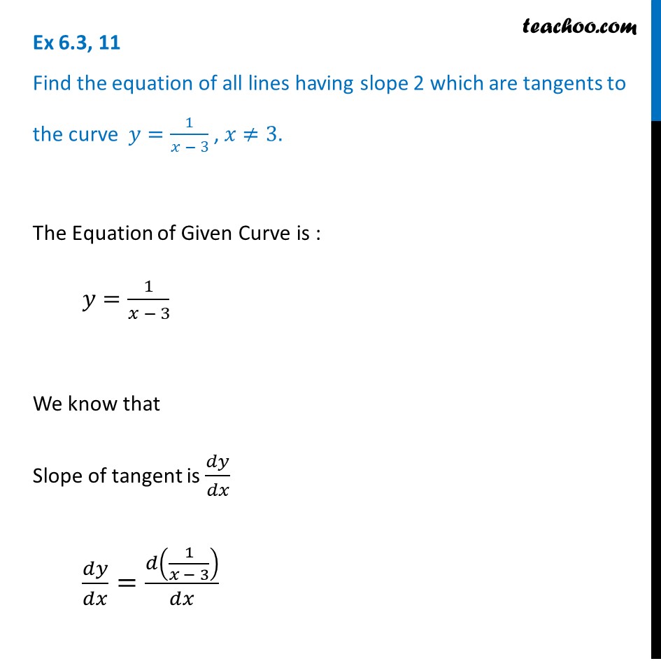 Question 11 - Find equation of all lines having slope 2 which