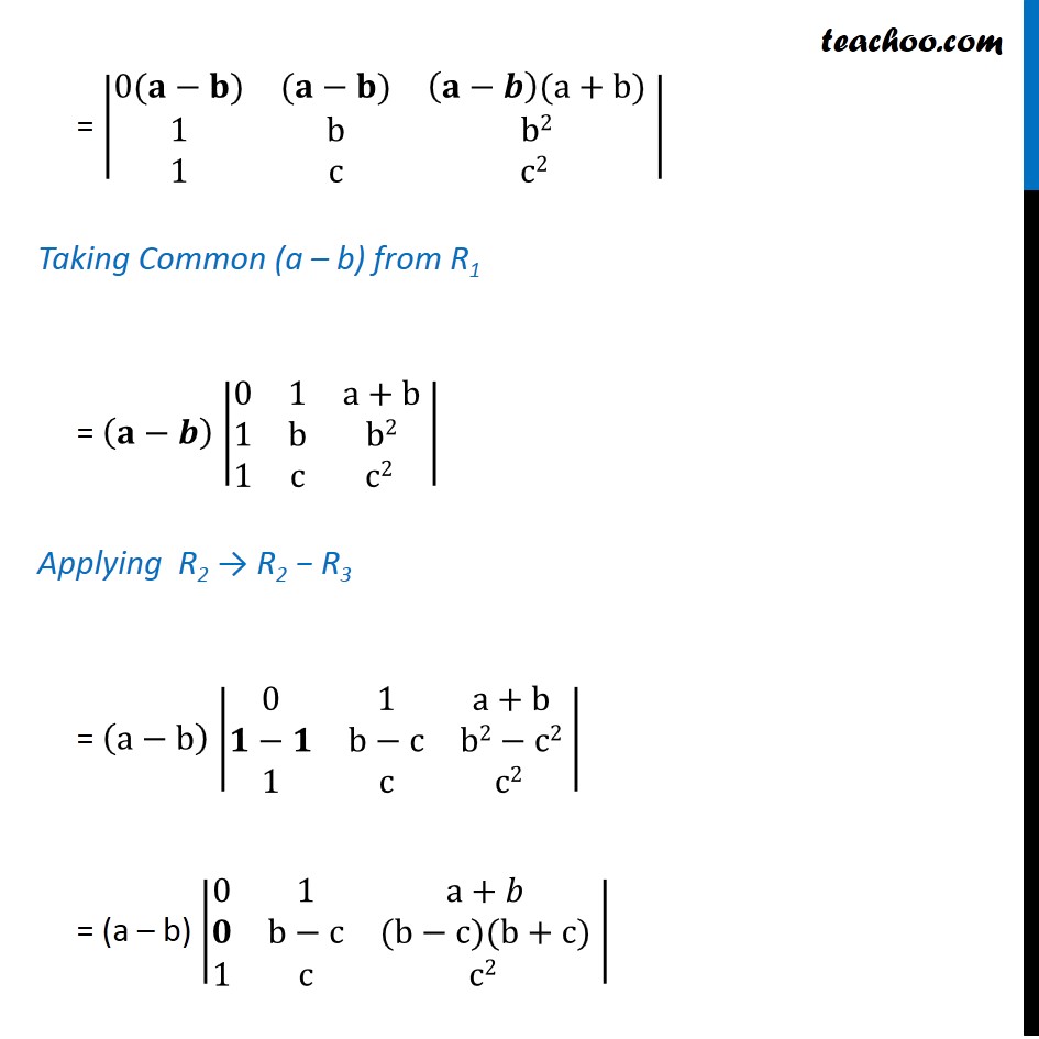 Ex 4 2 8 I Class 12 By Using Properties Of Determinants Prove