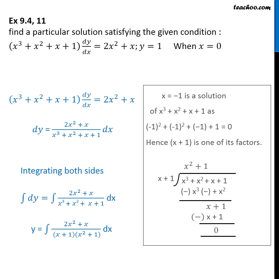 ex-9-4-11-find-particular-solution-x3-x2-x-1-dy-dx