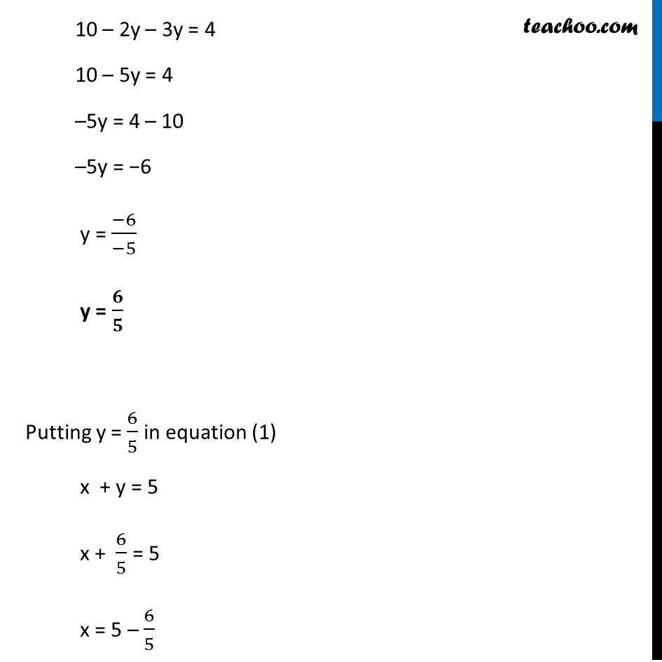 Ex 3.4, 1 - Chapter 3 Class 10 Pair of Linear Equations in Two Variables - Part 5