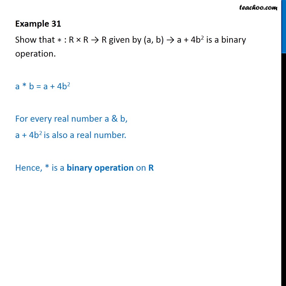 Question 14 - Show That * (a, B) -> A + 4b2 Is A Binary Operation