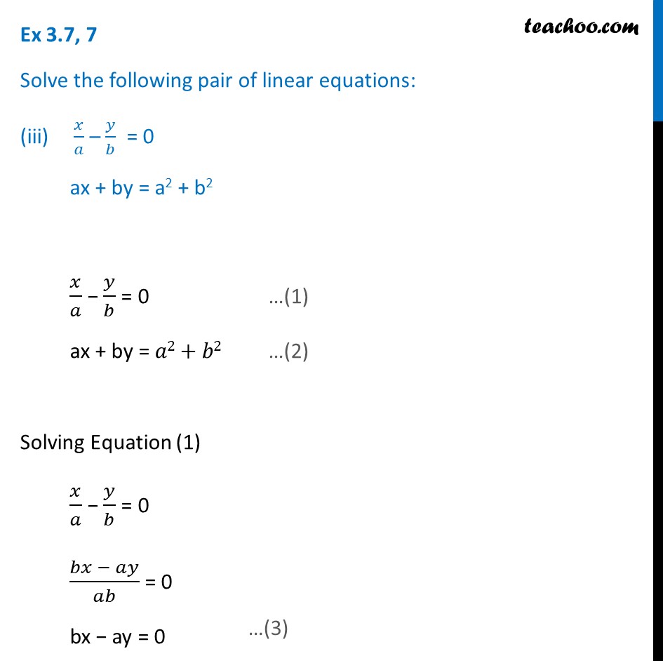 Solve X A Y B 0 Ax By A 2 B 2 Linear Equations [video]