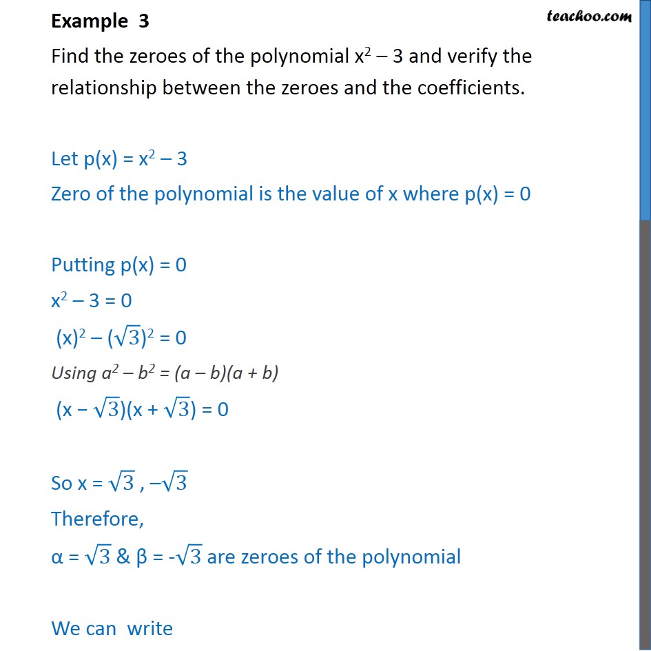 example-3-find-zeroes-of-polynomial-x2-3-and-verify-examples