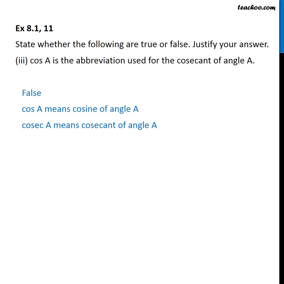 Ex 8.1, 11 - Chapter 8 Class 10 Introduction to Trignometry - Part 4