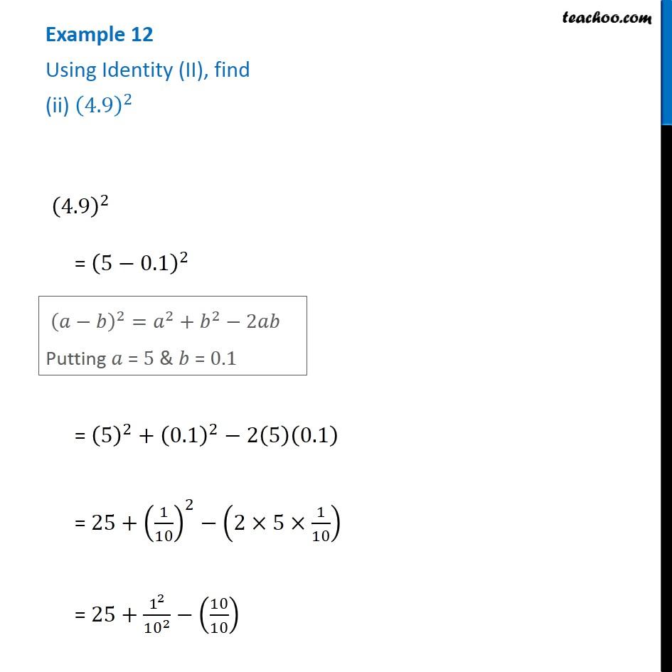 Example 12 Using Algebra Identity Find 492 Teachoo Maths 4156