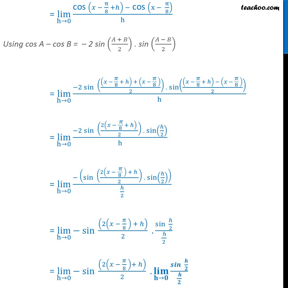 find the derivative of sin x 1 from first principle