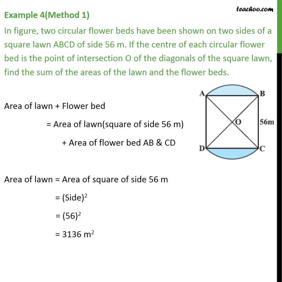 Example 4 - In fig, two circular flower beds have been - Examples