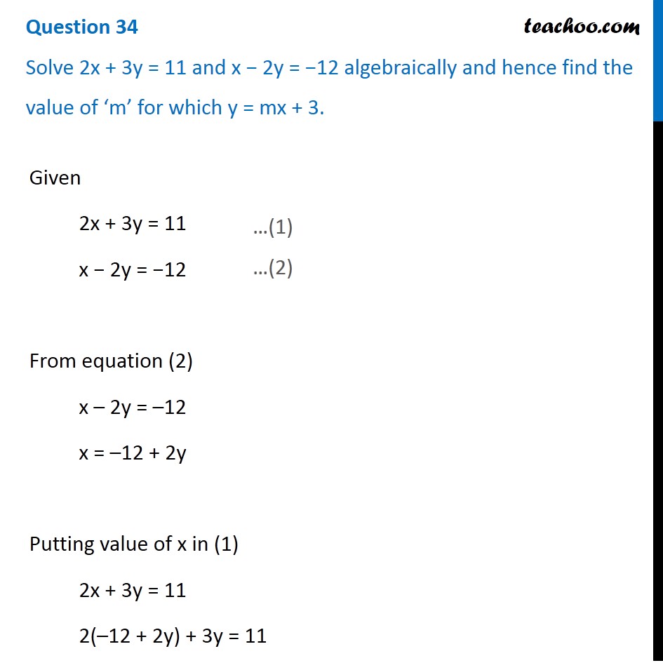 Question 34 - CBSE Class 10 Sample Paper for 2020 Boards - Maths Basic