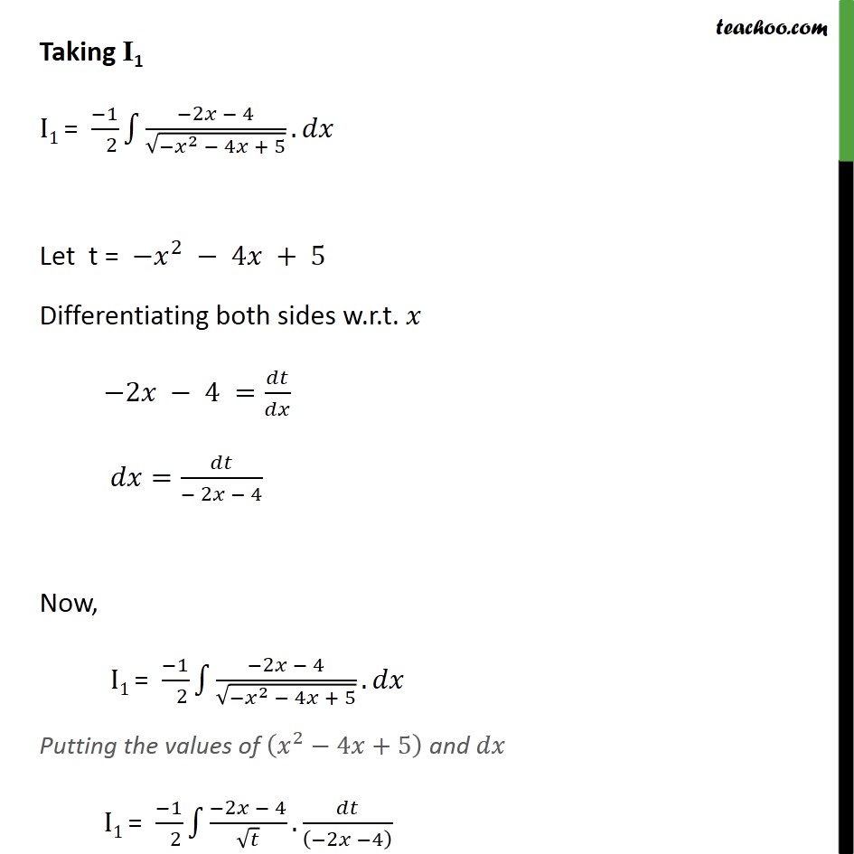 Example 10 - Find integrals (i) x + 2 / 2x2 + 6x + 5 dx - Examples